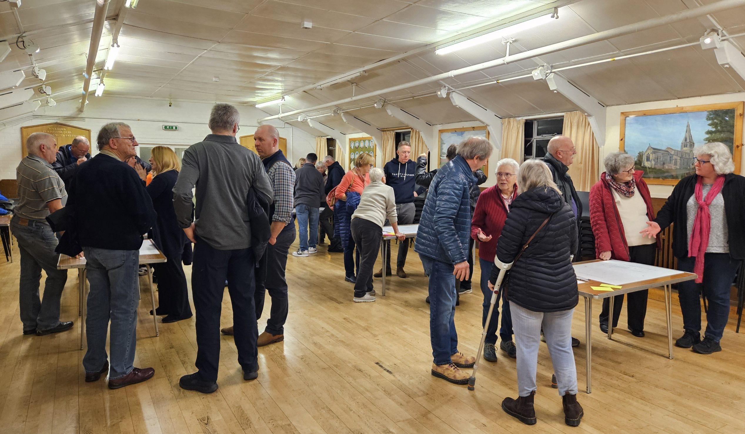 Public exhibition, residents and councillors viewing plans